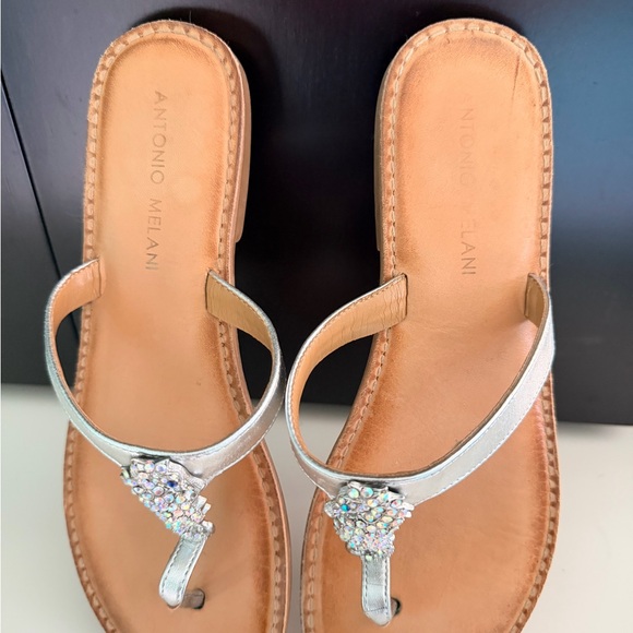 ANTONIO MELANI Silver Embellished Sandals - Picture 2 of 3